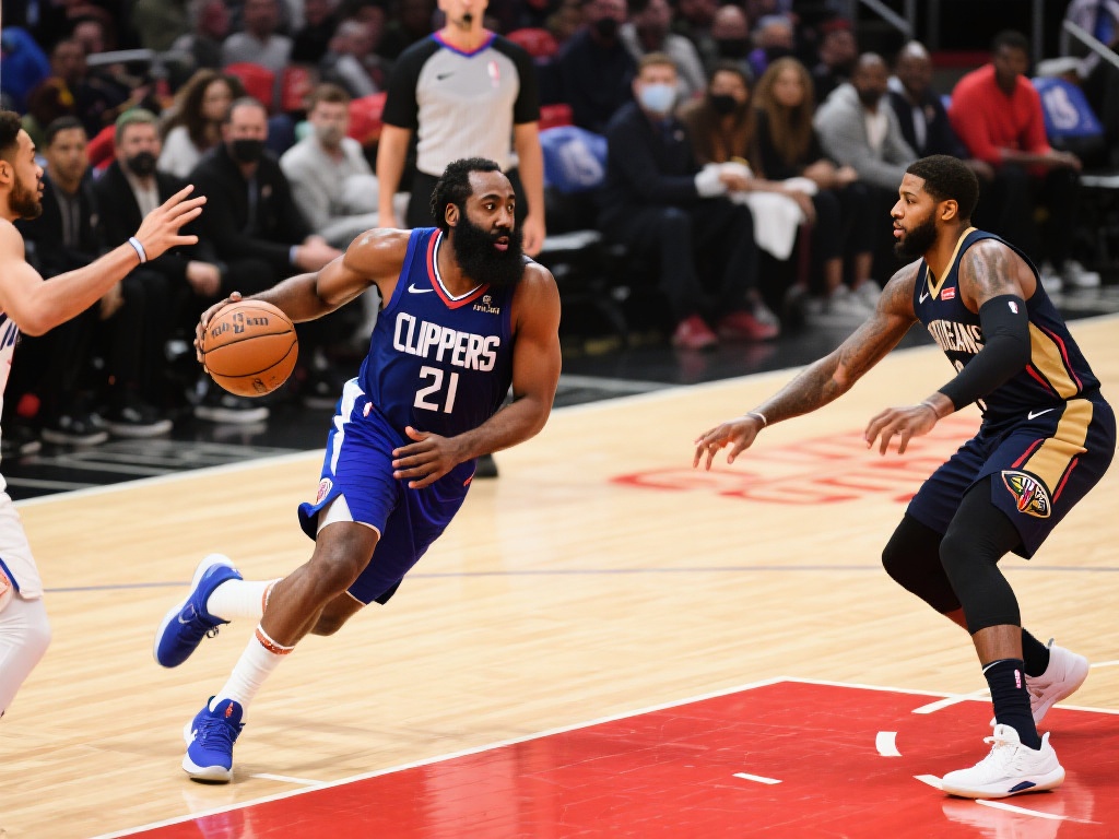 哈登双十表现耀眼 快船轻松击败鹈鹕