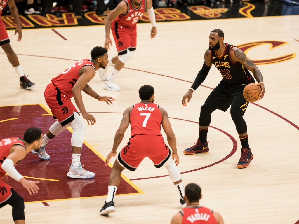 詹姆斯在面对范弗利特时展示了精准技巧，突破困境成功得分